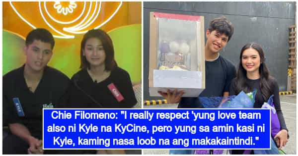 Chie Filomeno, sinabing nirerespeto niya ang love team nila Kyle ...