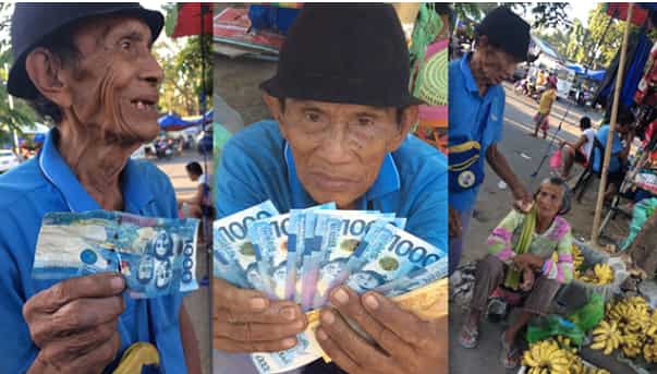 Old man receives donations after he was duped with a fake P1000 bill