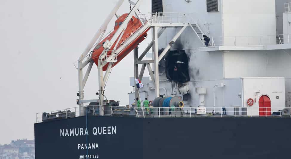 Pinoy crew, pinakita ang pinsala ng barkong “Namura Queen" dahil sa missile
