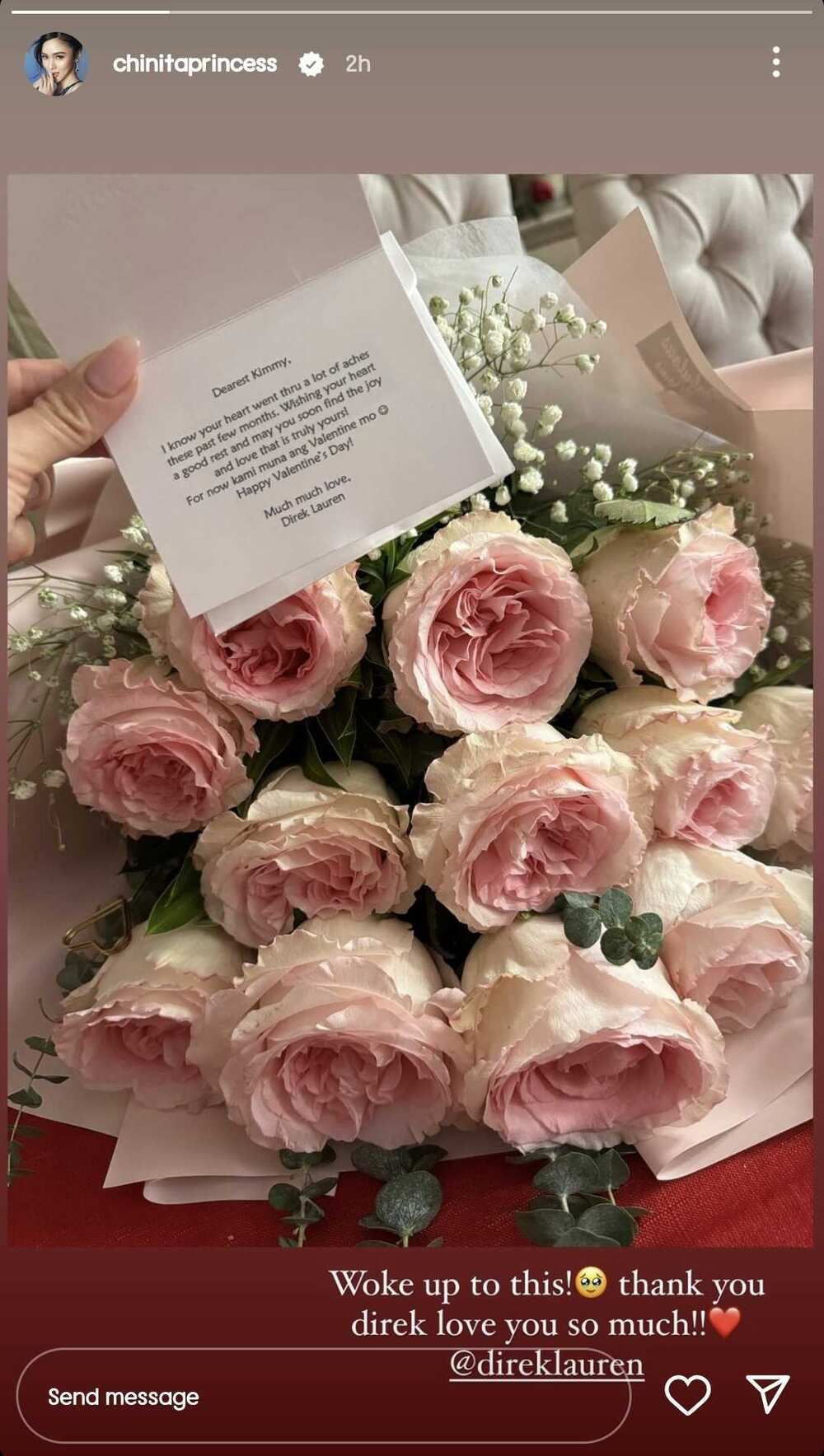 Kim Chiu receives heartfelt letter and gift from Direk Lauren on Valentine's Day