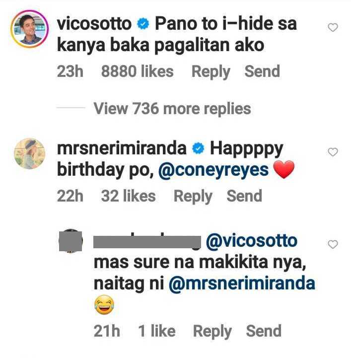 Vico Sotto posts birthday greeting for Coney Reyes, uploads blurred photo