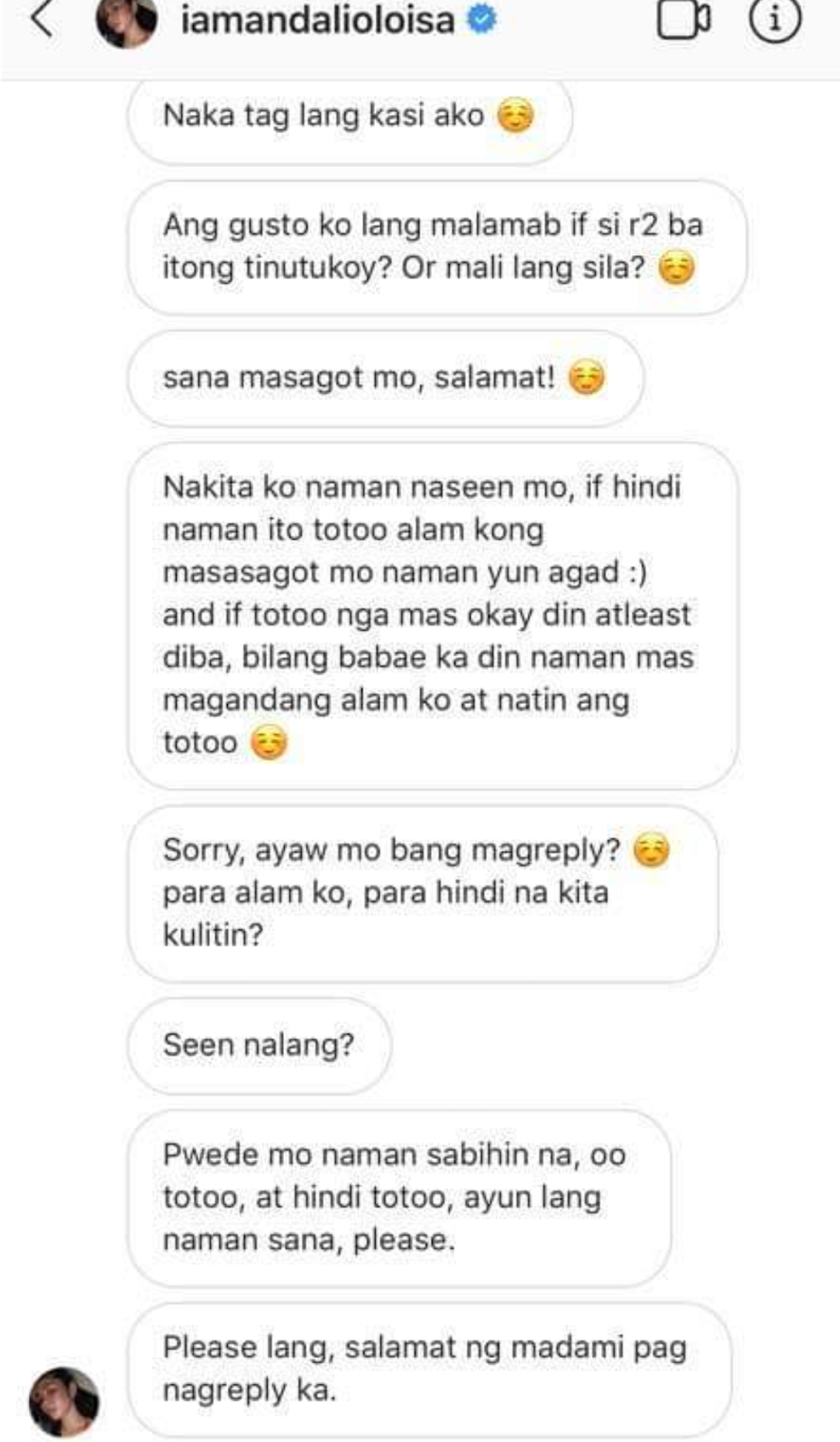 Ronnie Alonte's rumored ex-GF exposes private messages she received from Loisa Andalio