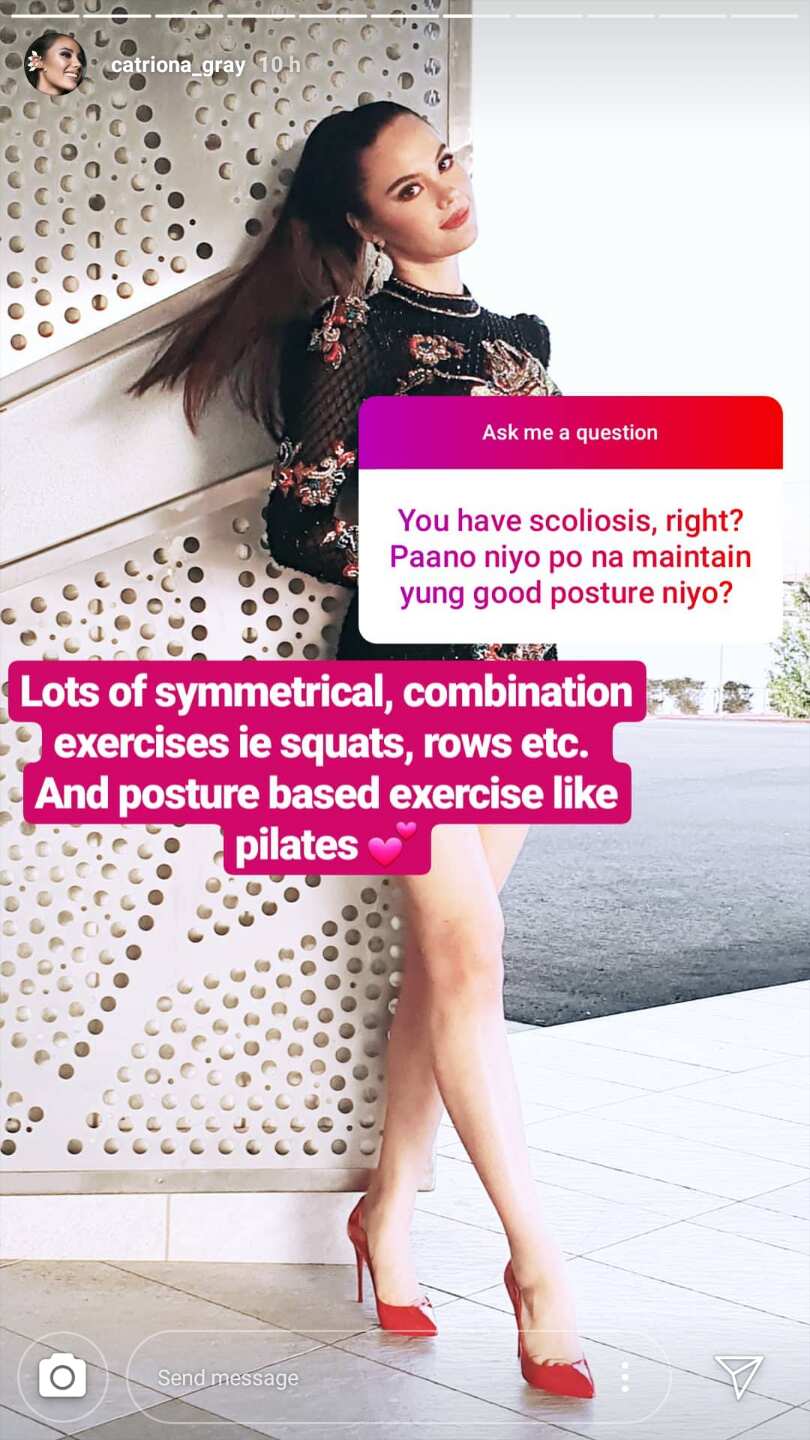 Catriona Gray explains how she manages to maintain good posture despite having scoliosis