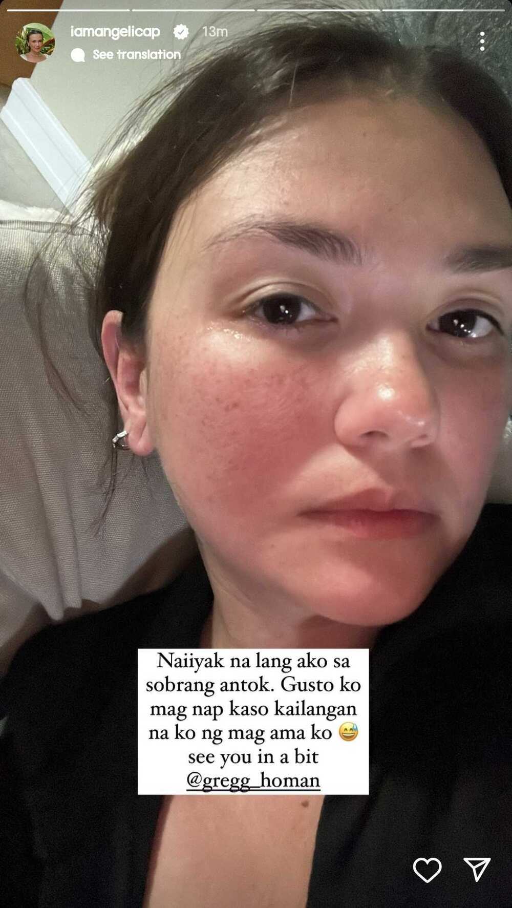 Angelica Panganiban, may panibagong post: "Naiiyak na lang ako sa sobrang antok"
