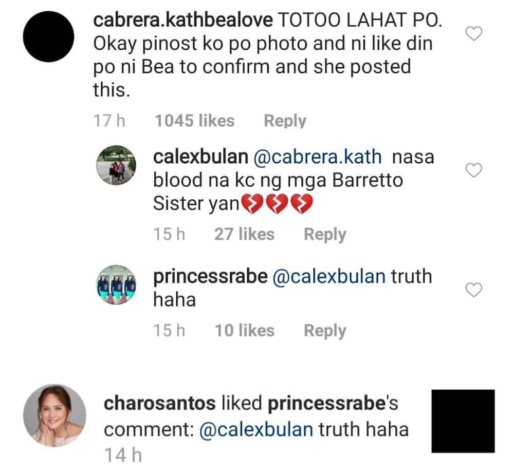 Charo Santos reacts to comment about Barretto sisters; netizens react
