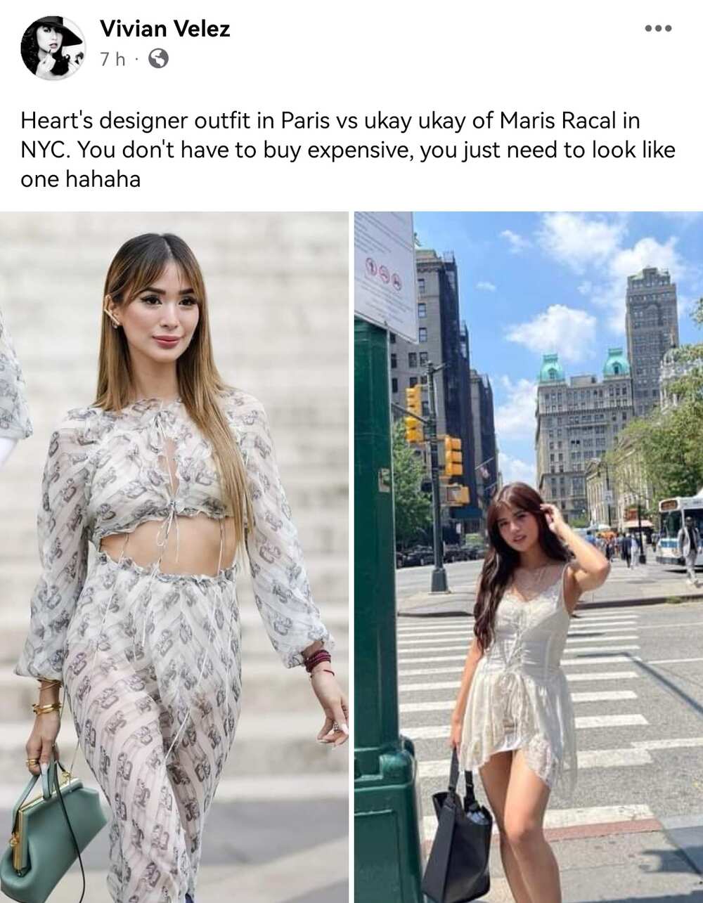 Vivian Velez, kinumpara ang OOTD nina Heart Evangelista at Maris Racal Vivian Velez, kinumpara ang OOTD nina Heart Evangelista at Maris Racal