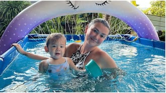Angelica Panganiban shares pool photos with baby Bean