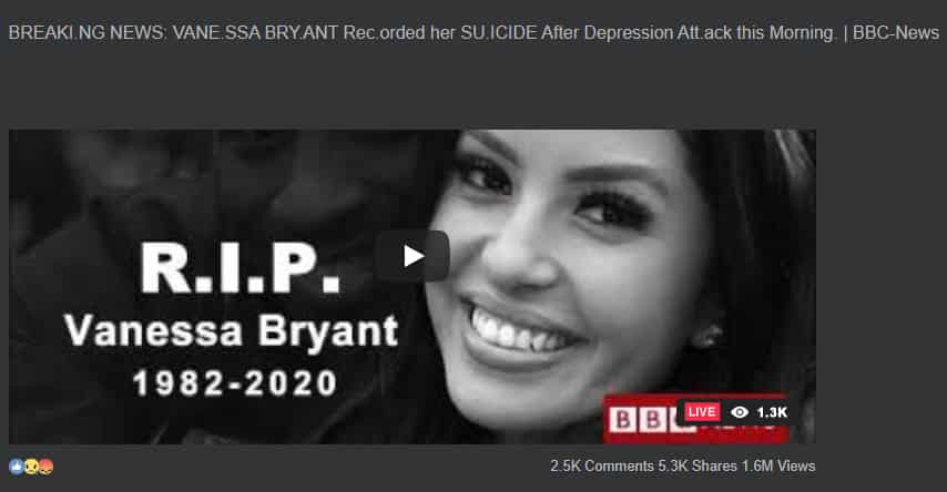 Fact check: No, Vanessa Bryant did not take her own life in front of her kids
