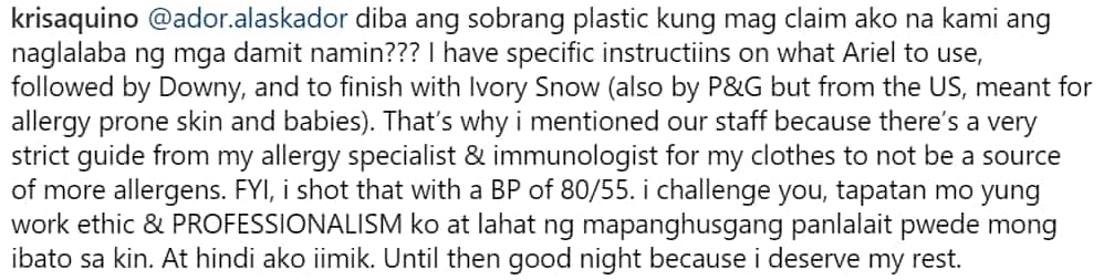Kris Aquino slams basher who called her "plastic"
