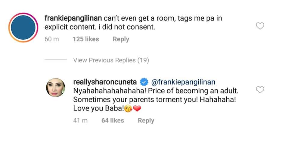 Frankie Pangilinan reacts after her mom Sharon Cuneta tagged her in post with ‘explicit’ content