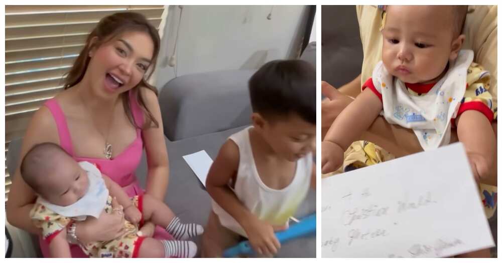 Miss Glenda, binisita si Meteor pagkatapos ng binyag at nagbigay ng regalo (Antonette Gail)