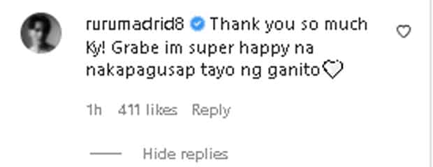 Ruru Madrid's comment on Kylie Padilla's post brings kilig feels to netizens
