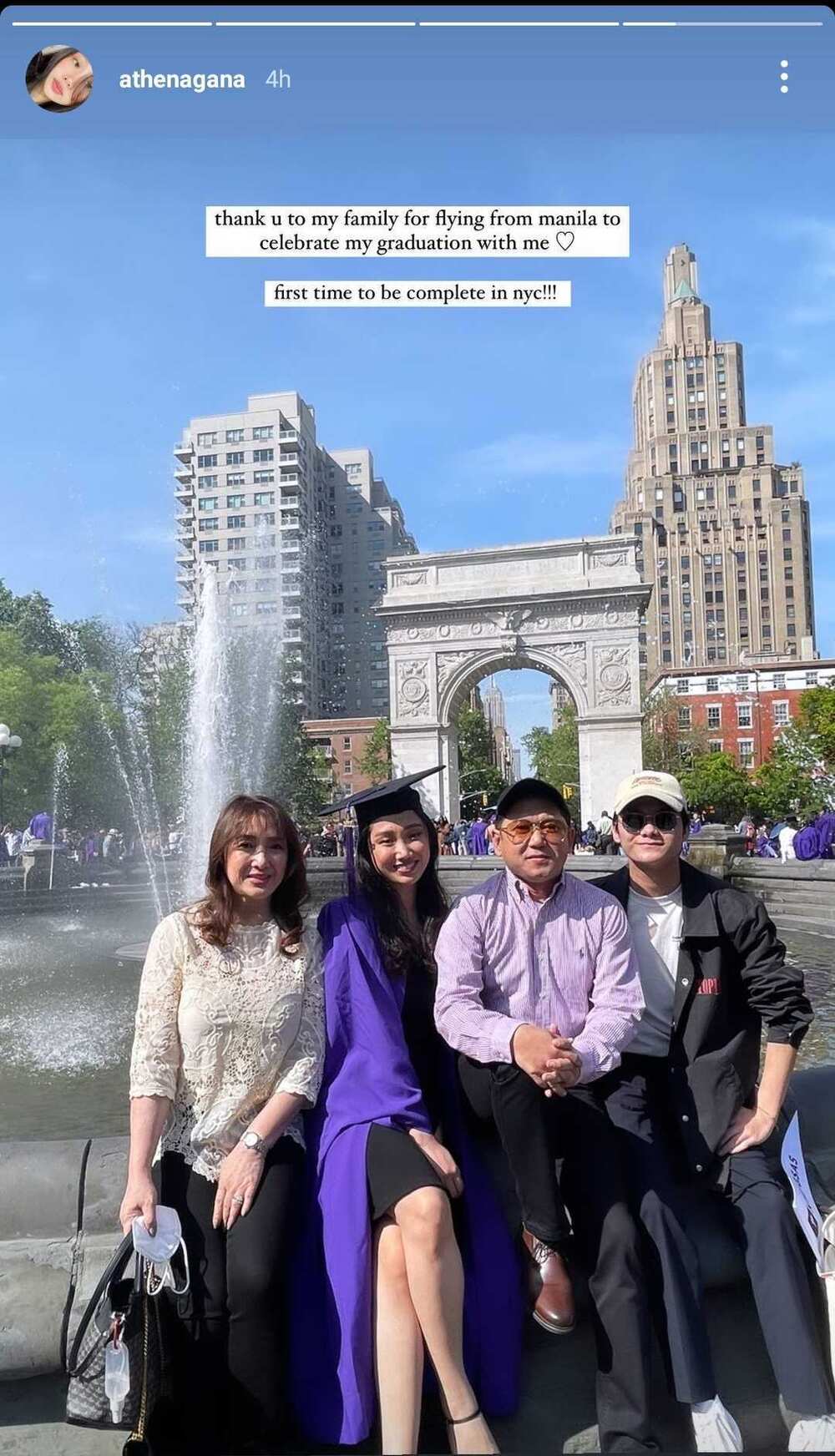 Anak ni Herbert Bautista na si Athena Gana, nagtapos ng Master's degree sa NYU