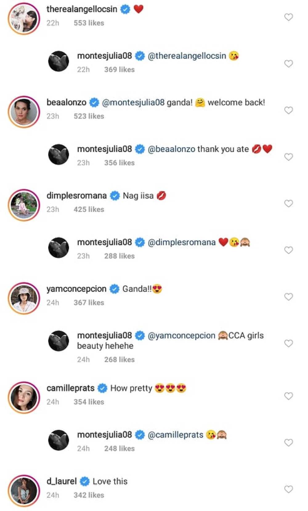 Angel Locsin, Bea Alonzo gush over Julia Montes viral photo