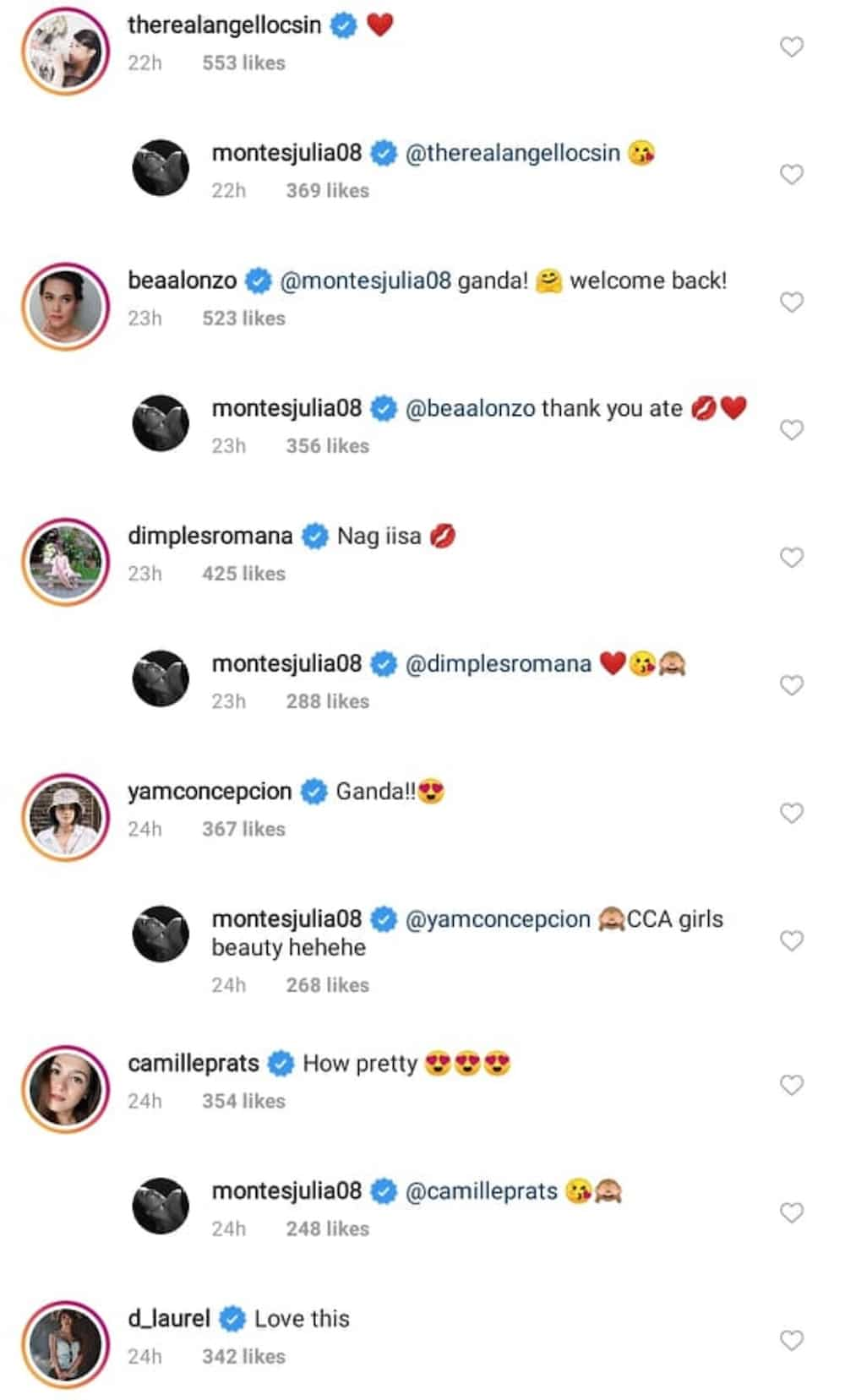 Angel Locsin, Bea Alonzo gush over Julia Montes viral photo