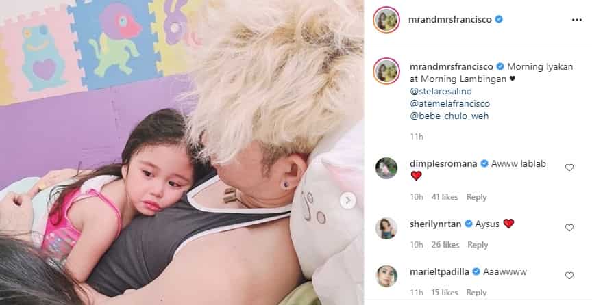 Melai Cantiveros shows her husband Jason comforting their crying daughter