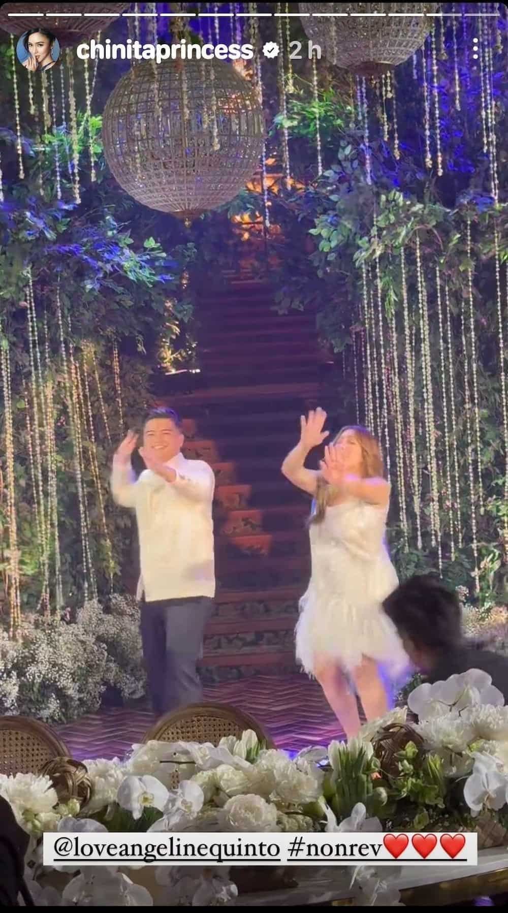 Video ng pasayaw nina Angeline Quinto, Nonrev Daquina ng 'Pantropiko' sa wedding reception, viral