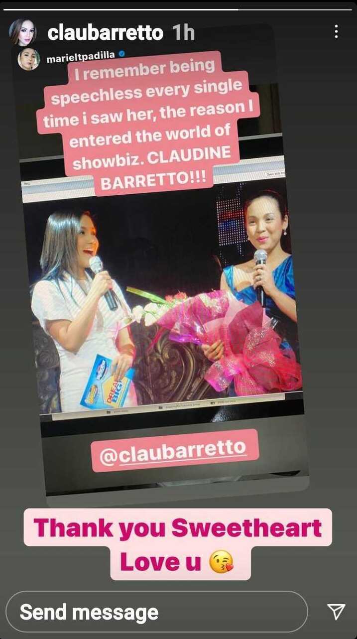 Claudine Barretto, nagpasalamat sa pagtingala sa kanya ni Mariel Padilla