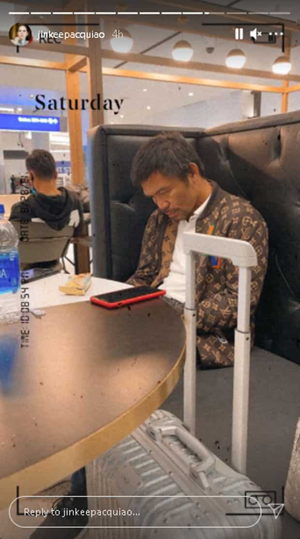 LV OOTD ni Sen. Manny Pacquiao sa airport, patok sa netizens