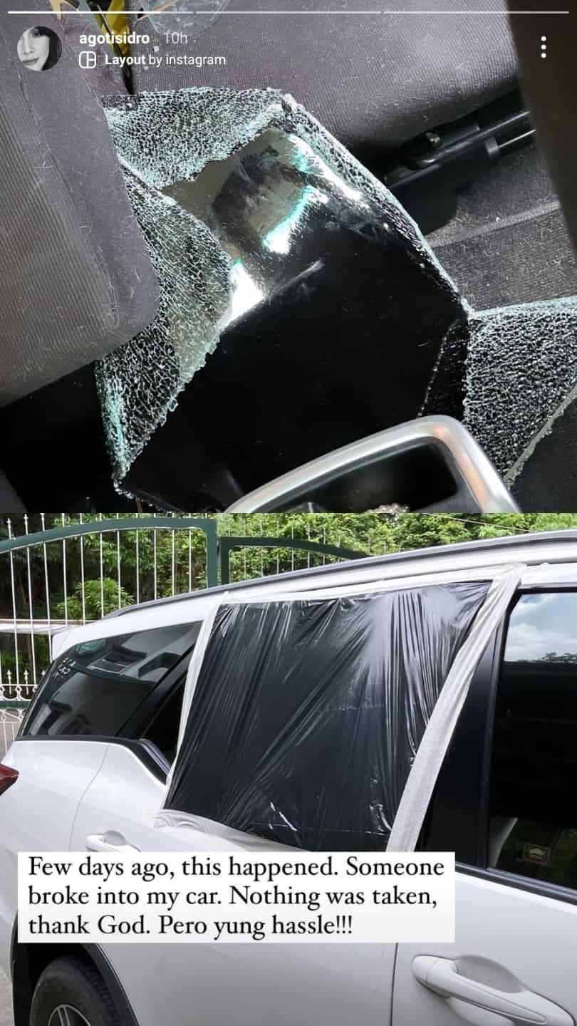 Agot Isidro, kinilabutan matapos makitang wasak ang bintana ng kanyang kotse: “Someone broke into my car”
