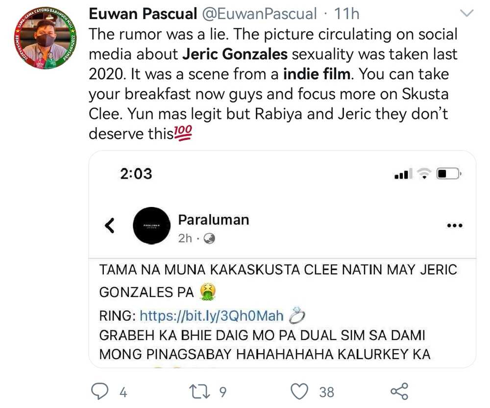 Jeric Gonzales' viral photos with a man turn out to be from his 2020 indie film