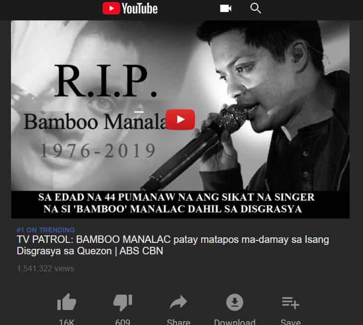 Fact check Did Bamboo Mañalac die in a ‘car crash’ in Quezon? KAMI