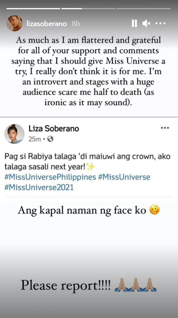 Liza Soberano on fake account claiming she will join Miss Universe: "I am flattered"