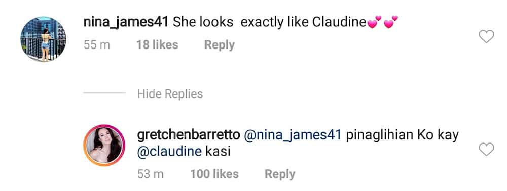 Gretchen Barretto reacts to netizen who compared Dominique to Claudine