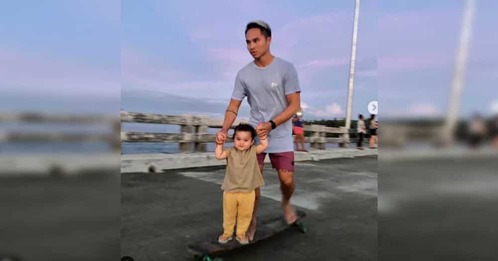 Video of Lilo bravely surfing with Daddy Philmar goes viral