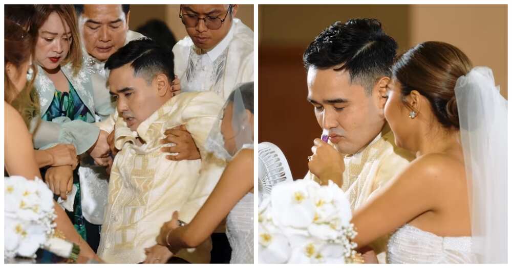 "Himatay" moment ng isang groom sa kanyang kasal, viral