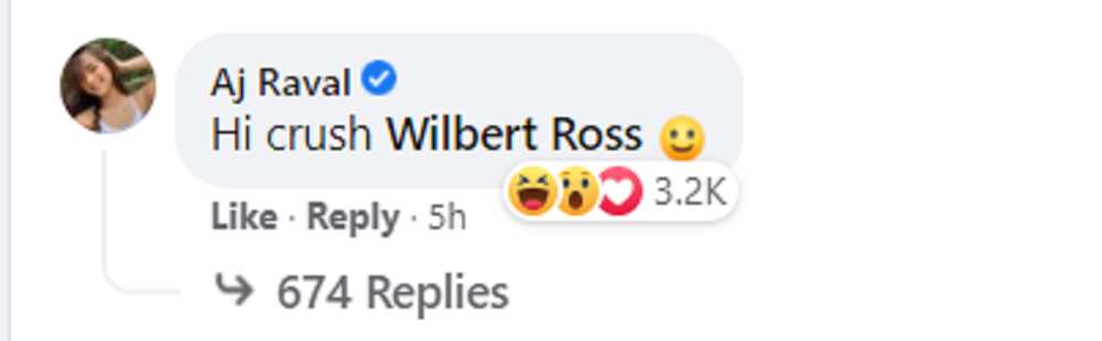 Pagtawag ni AJ Raval ng "crush" kay Wilbert Ross, viral online