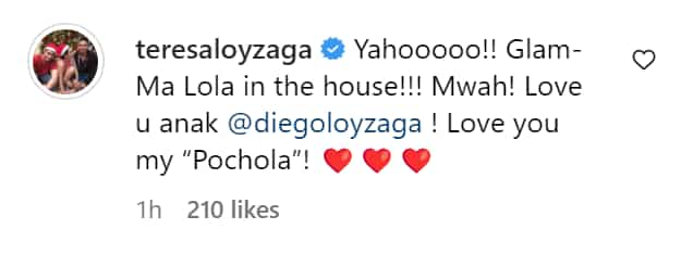 Teresa Loyzaga sa pic ni Diego Loyzaga karga ang isang baby: “Glam-Ma Lola in the house!”