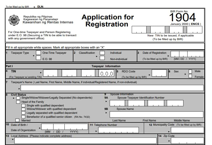 requirements for tin number for unemployed