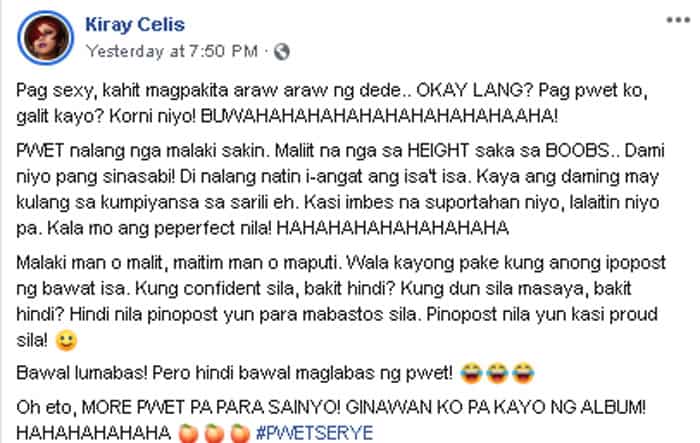Wala kayong pake! Kiray Celis fires back at netizens who bashed her swimsuit photos
