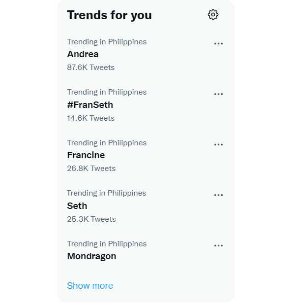 Andrea Brillantes, Francine Diaz at Seth Fedelin, trending sa Twitter