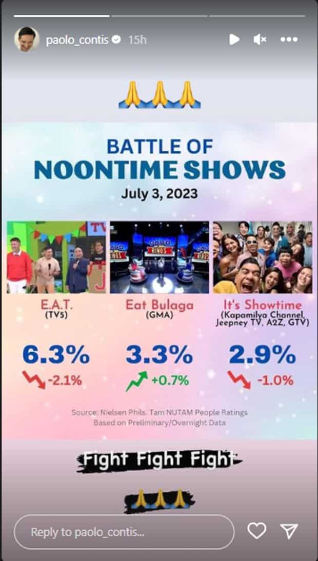 Paolo Contis, fight mode para sa "battle of noontime shows"