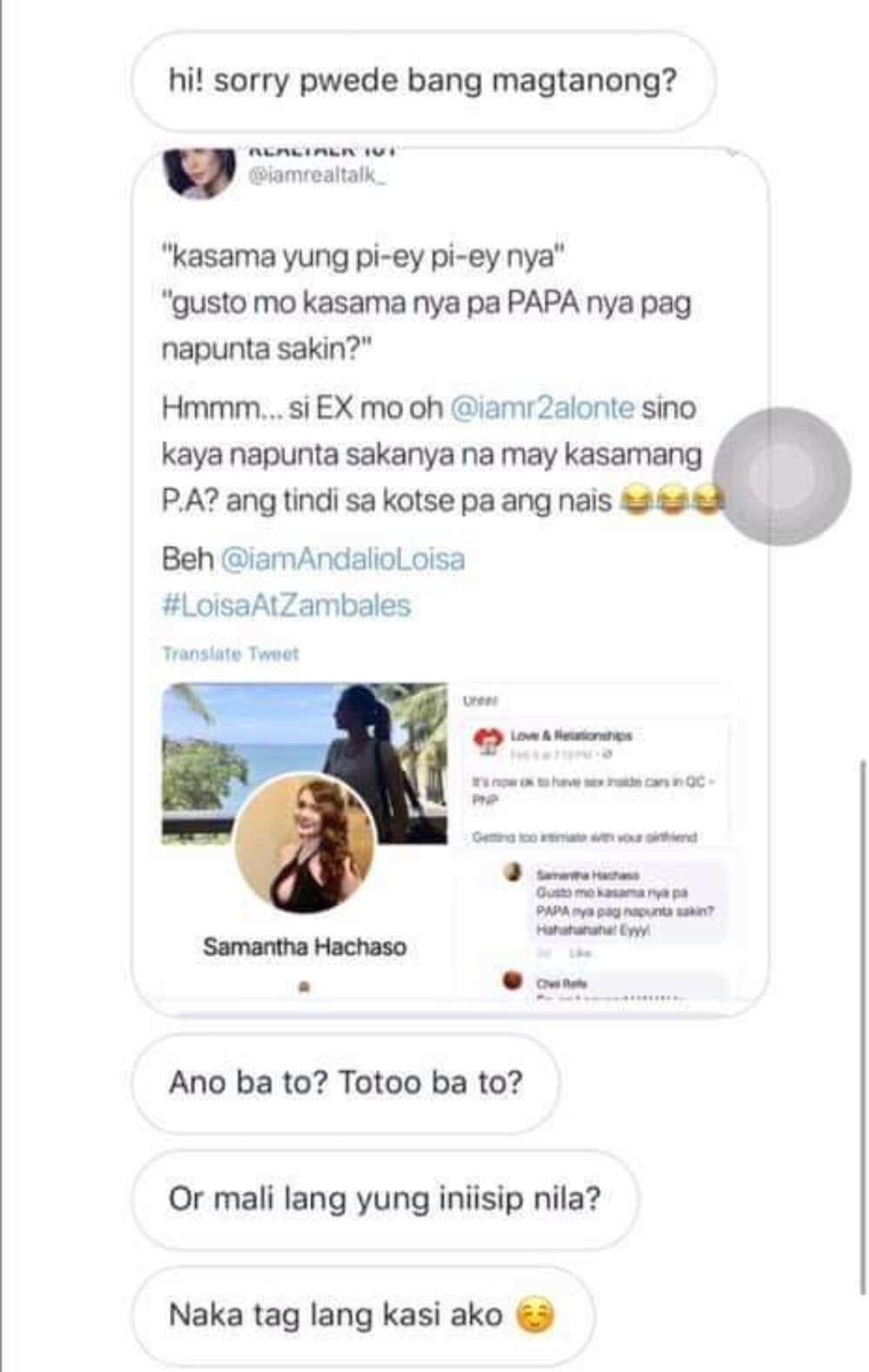 Ronnie Alonte's rumored ex-GF exposes private messages she received from Loisa Andalio