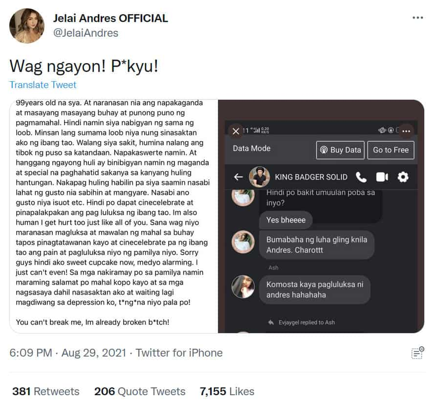 Jelai Andres, labis na nasaktan sa mga pang-iinsulto ng fans ni Jon Gutierrez sa kanyang pagluluksa