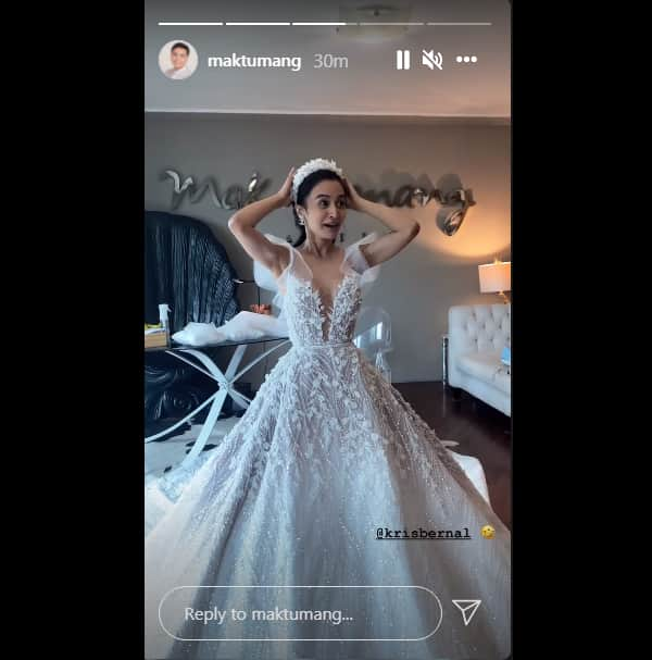 Kris Bernal’s wedding gown designed by Mak Tumang stuns netizens