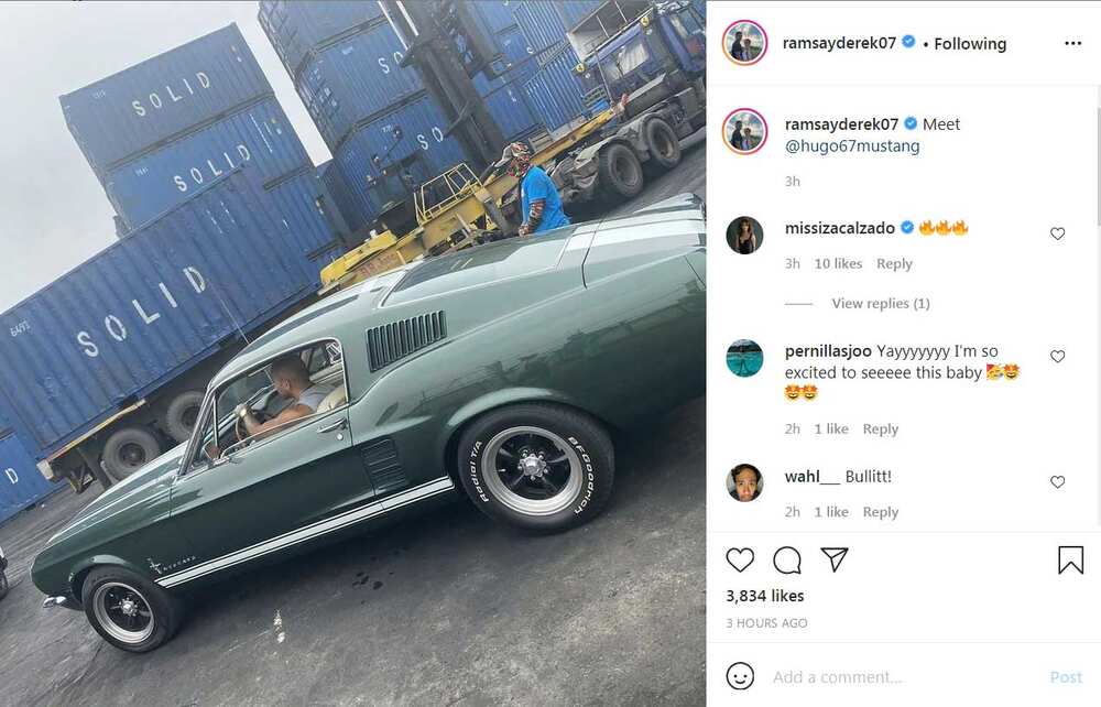 Derek Ramsay, ipinagmalaki ang animo’y bagong dating lang na vintage car na Ford Mustang