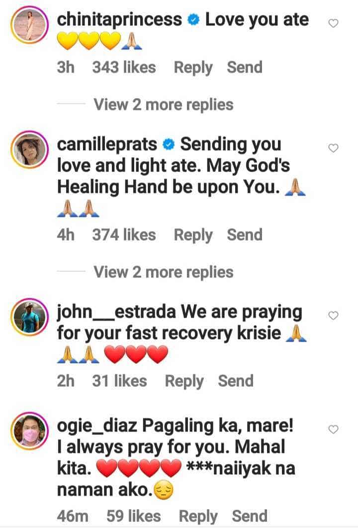 Celebs, nag-react sa update ni Kris Aquino ukol sa kanyang kalusugan: “Praying for you”