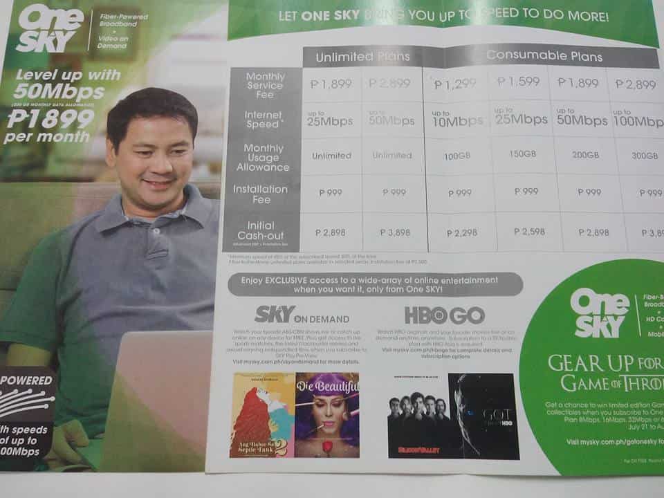 SKYcable plans