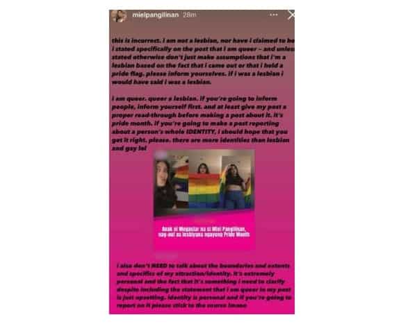 Miel Pangilinan refutes news that she’s a lesbian: “I am queer”