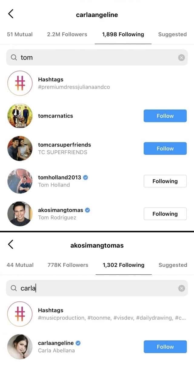 Carla Abellana, Tom Rodriguez, muling naka-follow sa isa't-isa sa Instagram