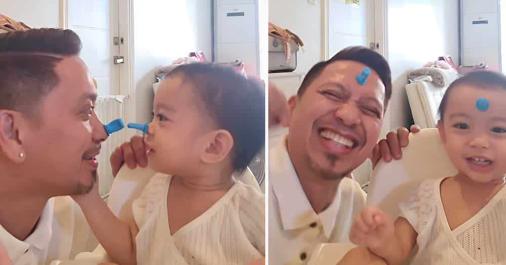 Video ng kulitan nina Jhong Hilario at baby Sarina, kinagiliwan: “bago pumasok sa work”