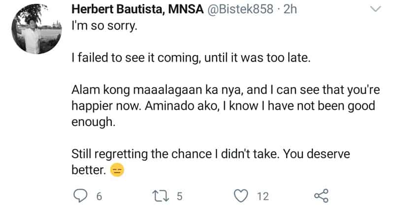 Herbert Bautista, nag-sorry kay Kris Aquino dahil sa "TOTGA" at "you deserve better" post