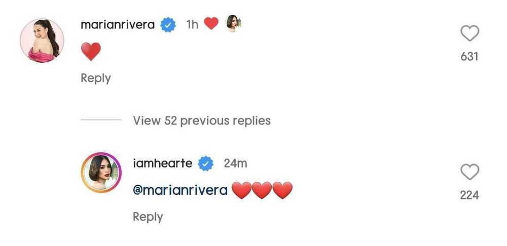 Palitan ng komento nina Heart Evangelista at Marian Rivera, nagpakilig sa netizens