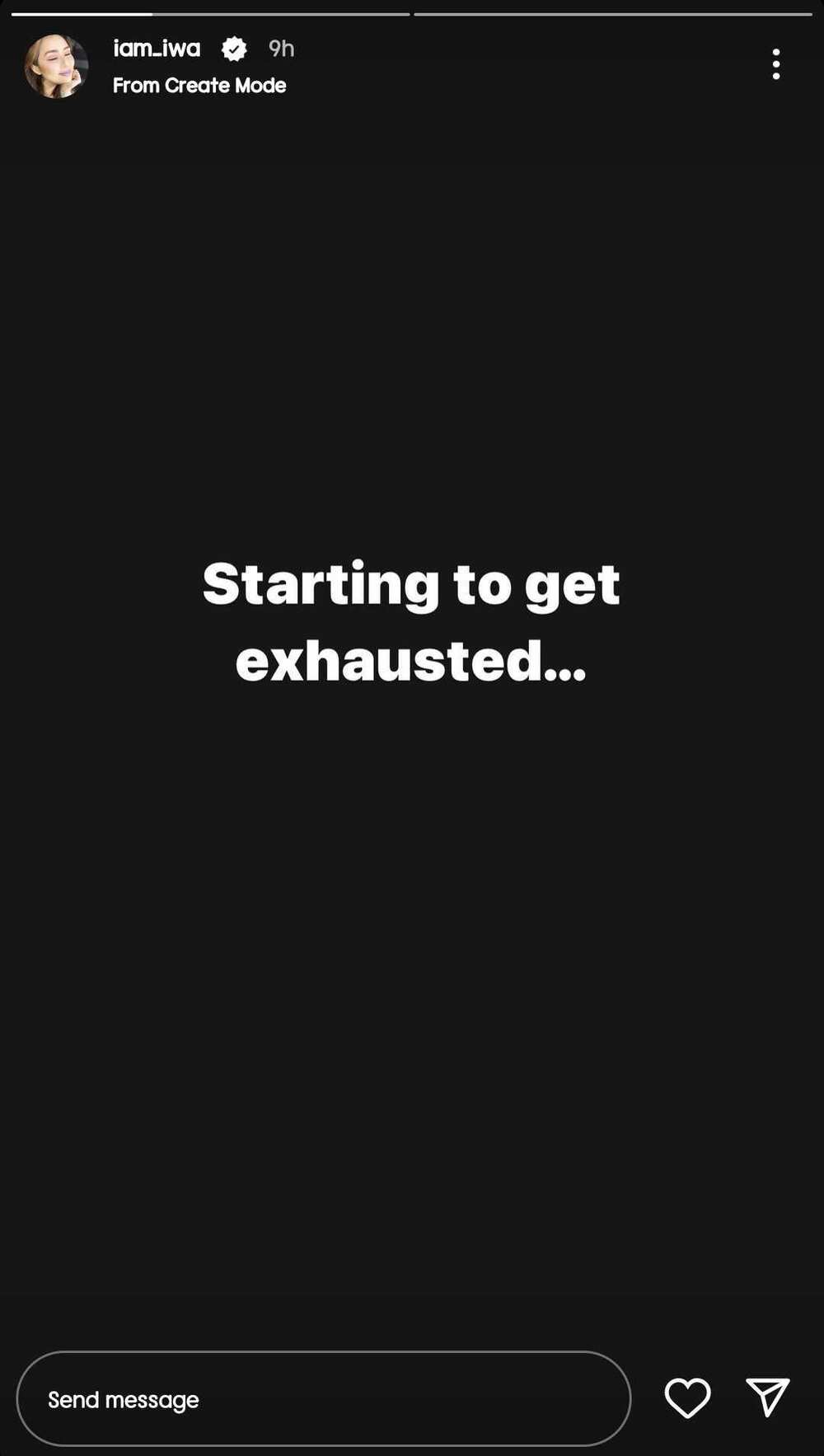 Iwa Moto, may panibagong post sa social media: "Starting to get exhausted"