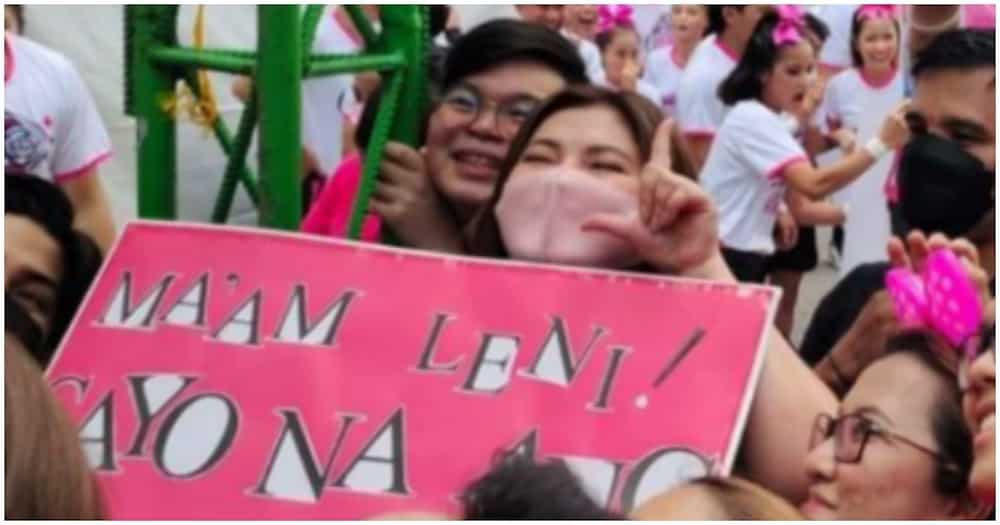 Angel Locsin, namataan sa crown ng Pasig rally ng mga supporters ng Leni-Kiko tandem