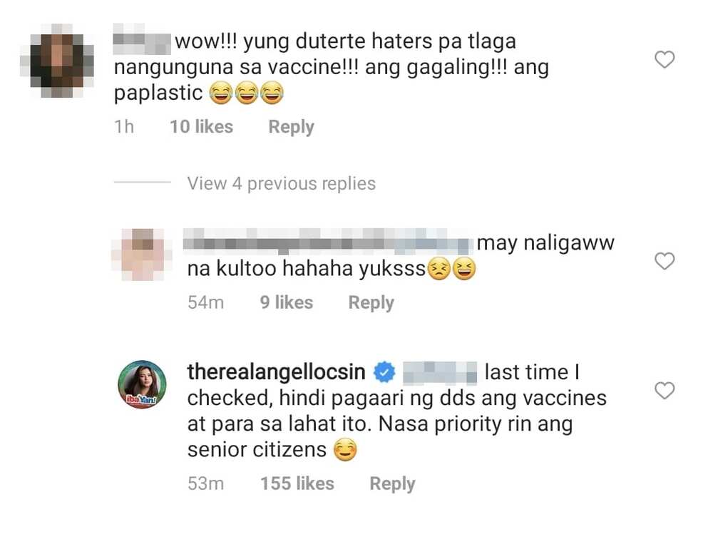 Angel Locsin, sinupalpal ang basher na namuna sa pagbabakuna ng magulang niya